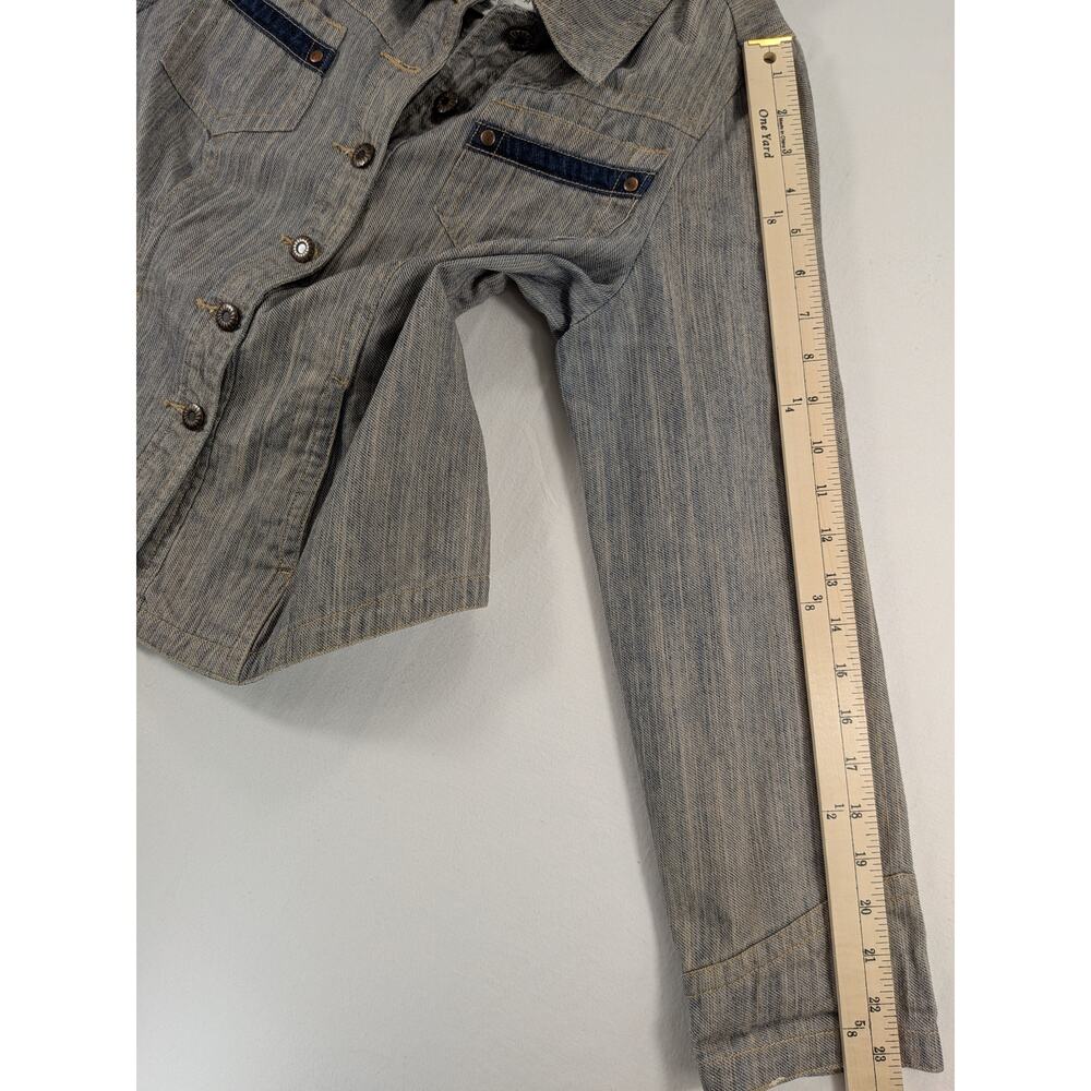 VTG A.M.I. Button-Up Denim Top Women M Denim Rodeo Western Cowboy Country Riding - Picture 10 of 12
